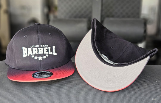 Lone Star Barbell Club simple Black and Red Ombre Bill Hat