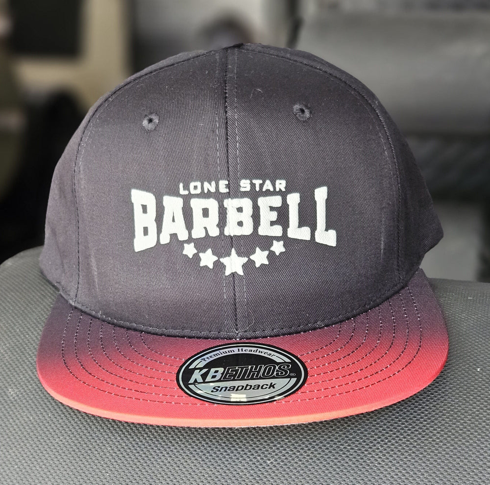 Lone Star Barbell Club simple Black and Red Ombre Bill Hat
