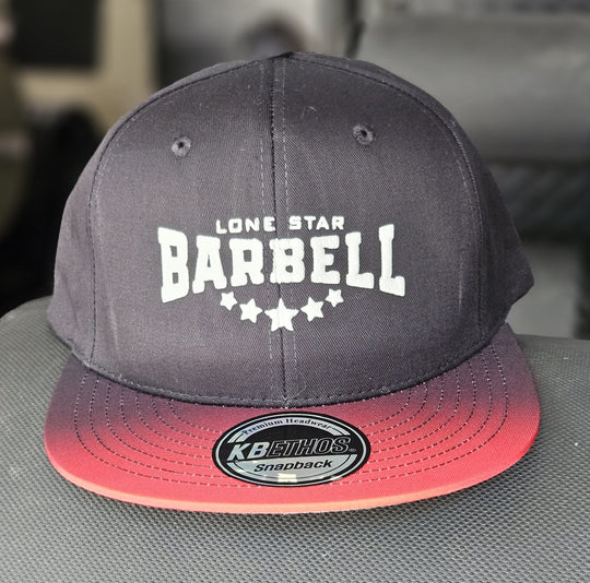 Lone Star Barbell Club simple Black and Red Ombre Bill Hat