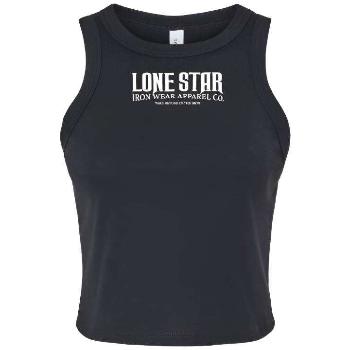 Lone Star Barbell Club variable Black / XS Cropped Micro Rib Racer Tank