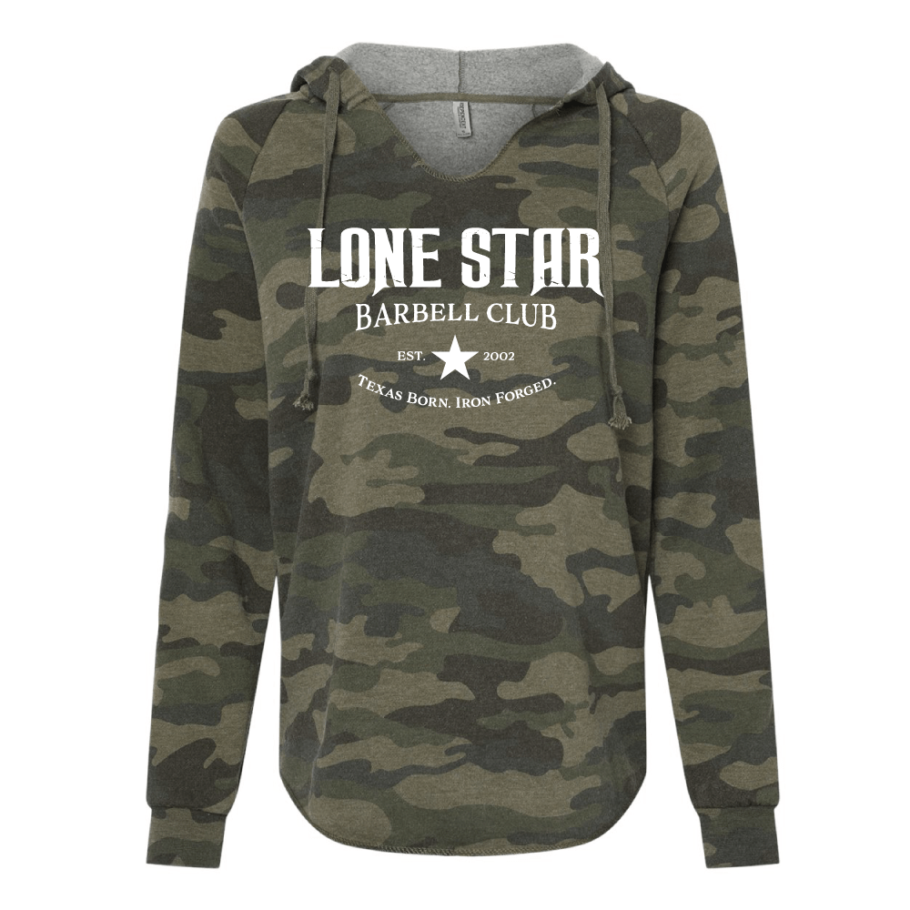 Lone Star Barbell Club variable Camo / Small Vintage Women's V-Neck Hoodie