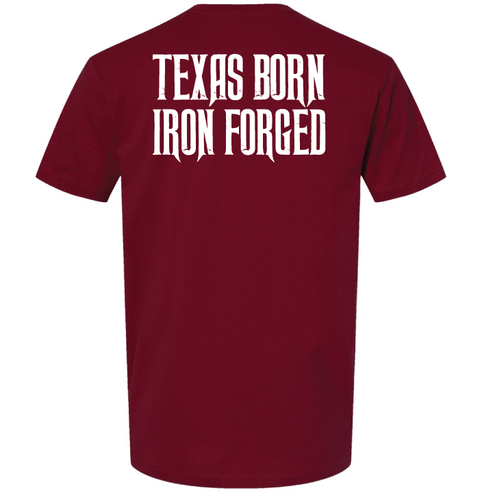 Lone Star Barbell Club variable Cardinal / Small Texas Born Iron Forged Tee