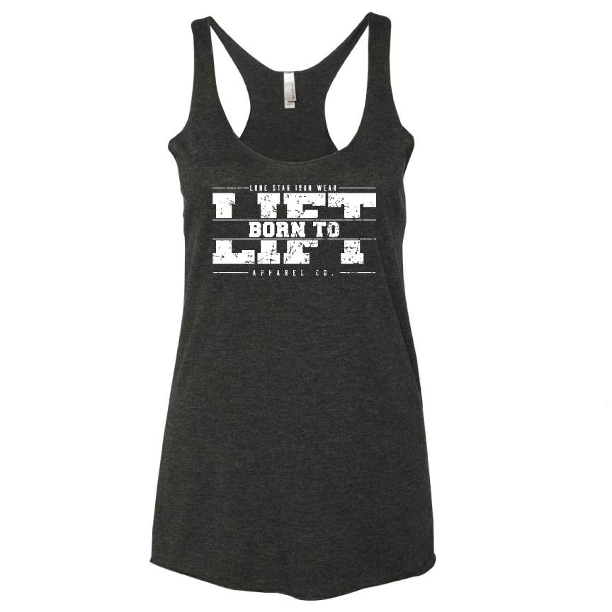Lone Star Barbell Club variable Charcoal / Small Women's Racerback Born to Life Tank