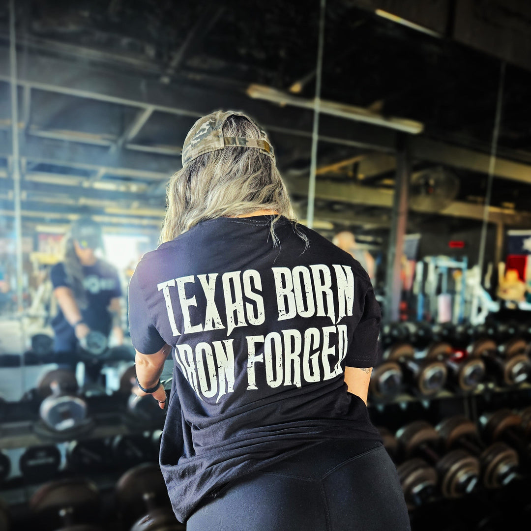 Lone Star Barbell Club variable Texas Born Iron Forged Tee